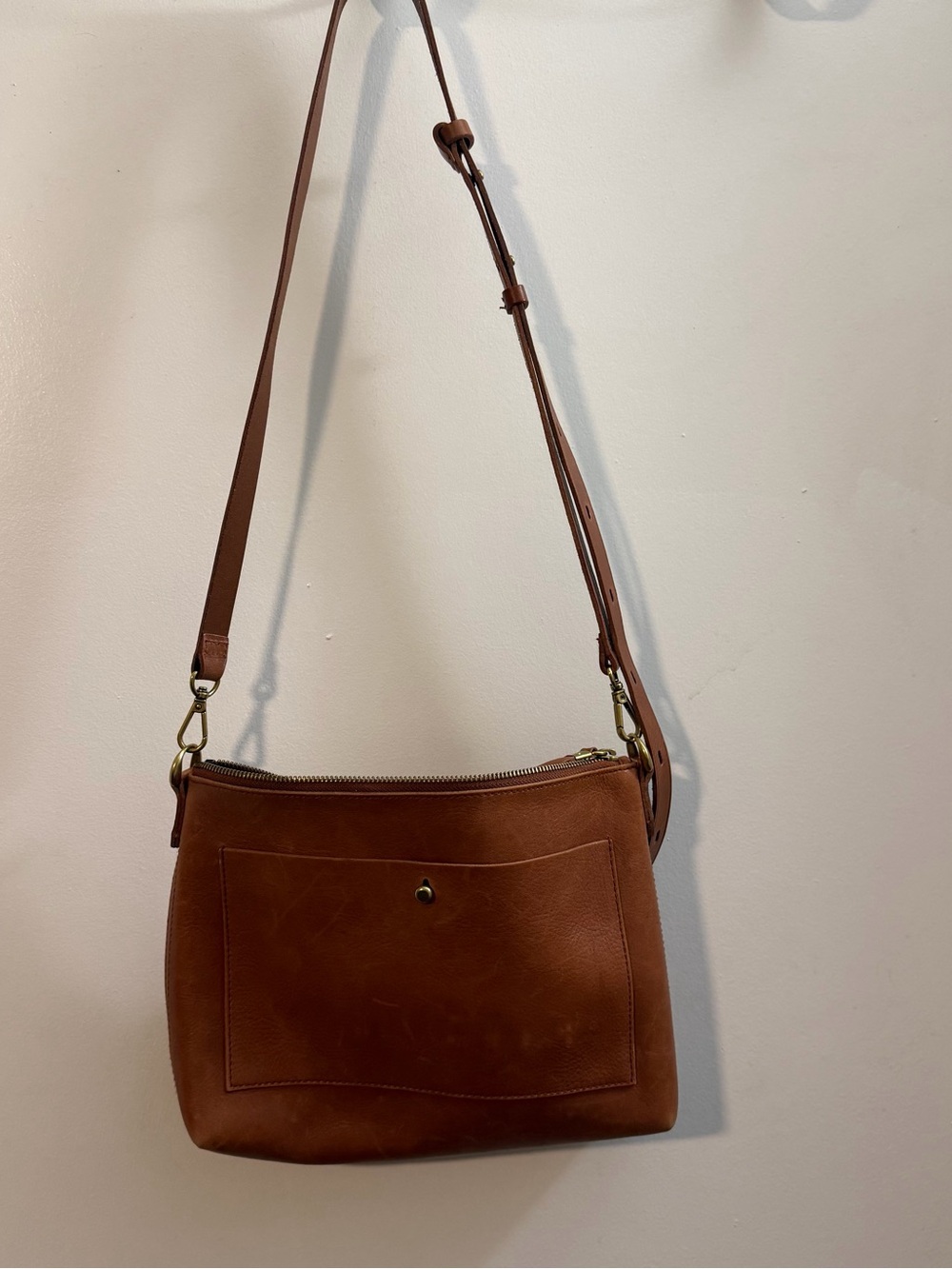 Madewell Brown Leather Crossbody Bag with Wallet Card Holder